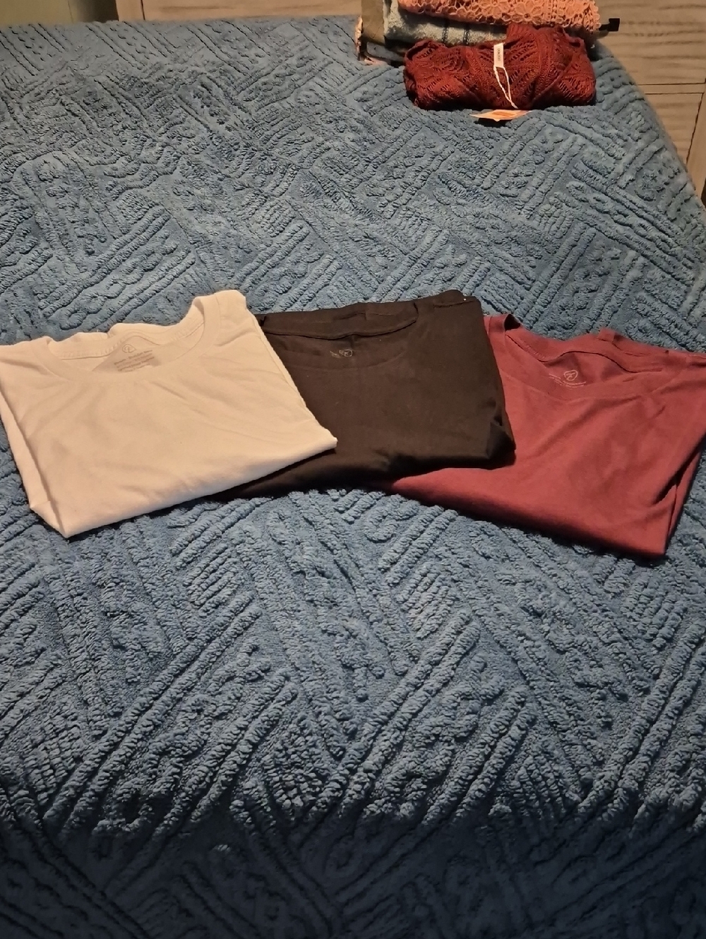 Fresh Clean Threads Boxy Black/Plum/,White Tees Sz L NWOT